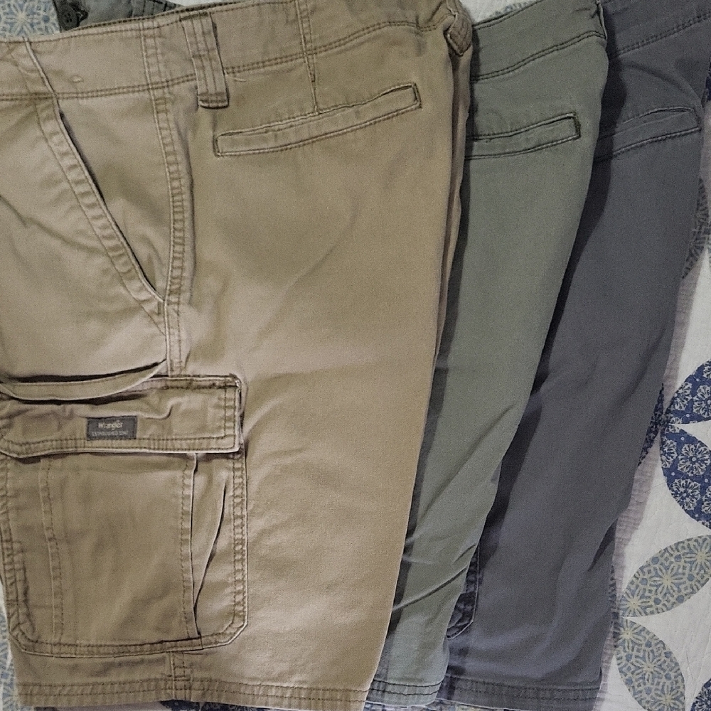Wrangler Men's Cargo Shorts - Khaki, Olive, Charcoal